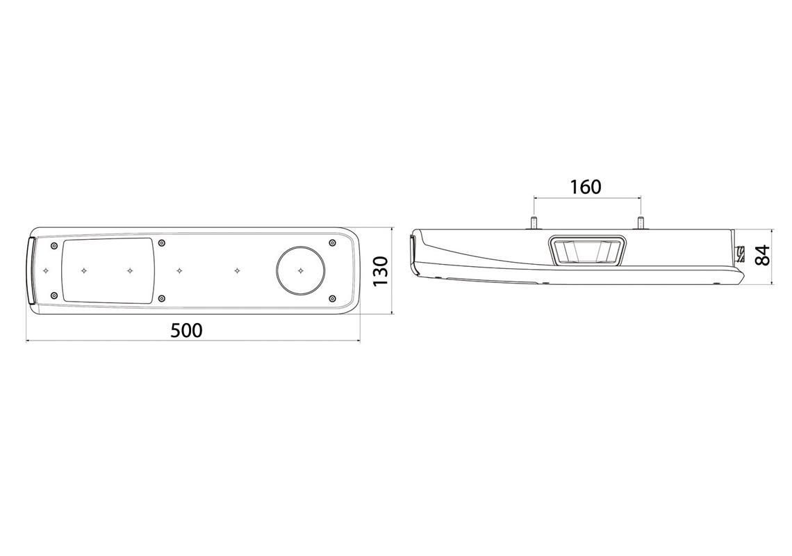 Feu arrière Droit avec connecteur AMP 1.5 - 7 voies latéral